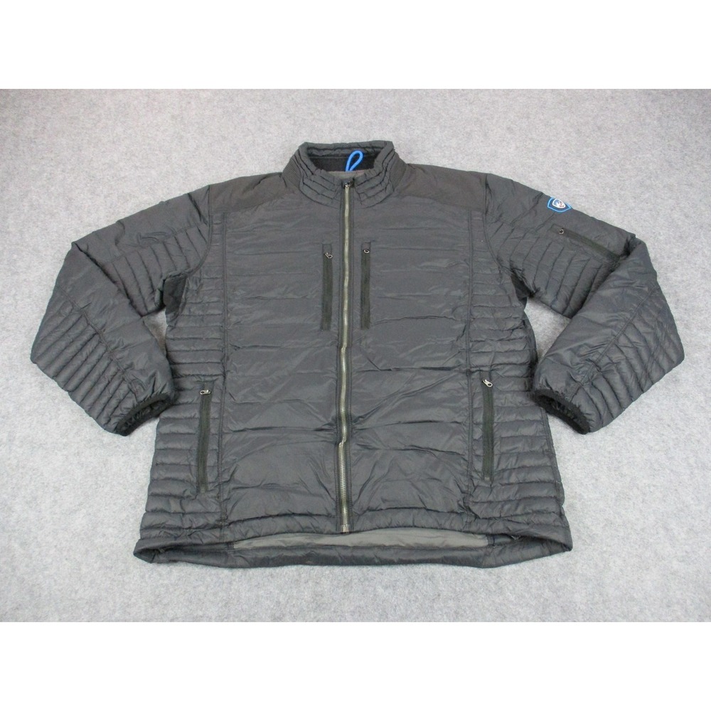 Kuhl Jacket Mens Extra Large Black Spyfire Goose Down Insulated Zip Hiking Coat